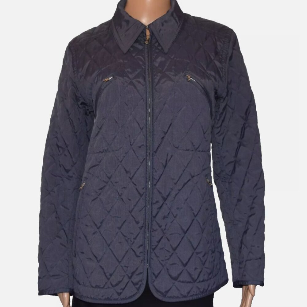 ALLEGRI Giaccone Donn Lilac Quilted Full Zip Jacket Size M